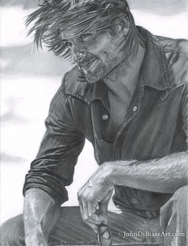Josh Holloway as Sawyer in "LOST" Pencil Drawing Print (8.5 x 11)
