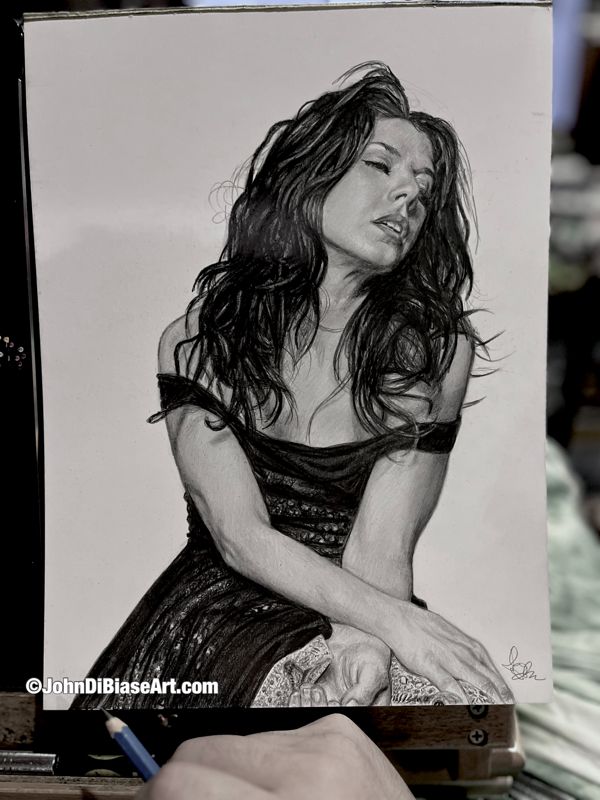 Marisa Tomei Original Portrait Drawing (NOT a print) 9 x 12