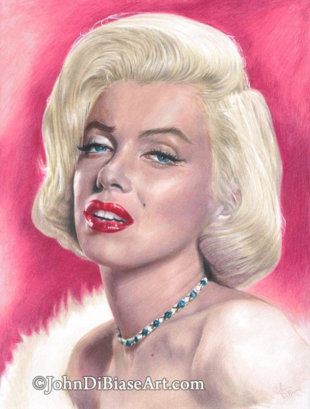 Original Colored Pencil Drawing of Marilyn Monroe (9 x 12) NOT A PRINT