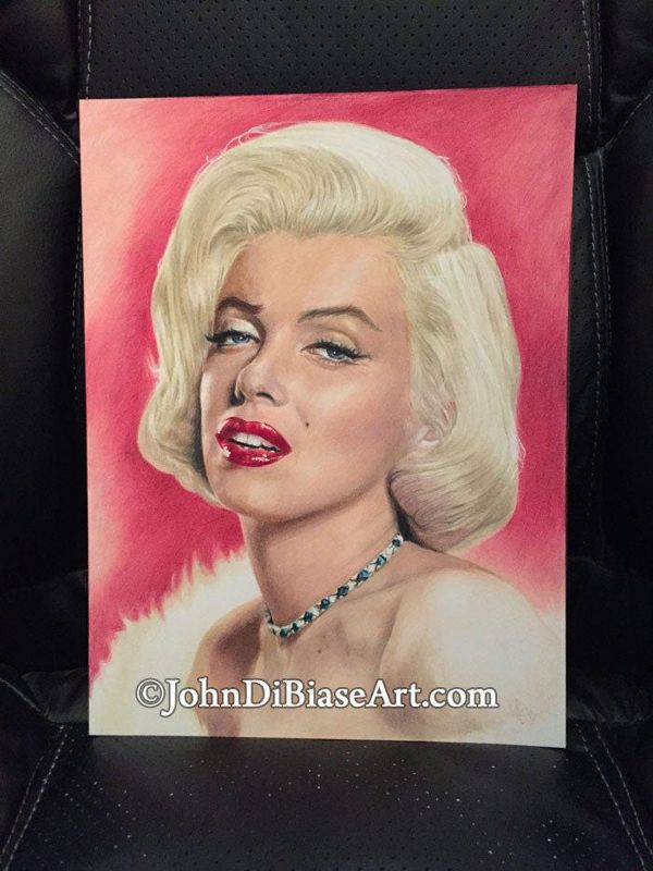Original Colored Pencil Drawing of Marilyn Monroe (9 x 12) NOT A PRINT