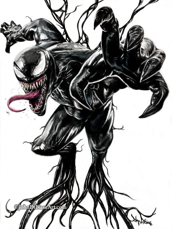 Venom Colored Pencil Drawing Print 8.5 x 11