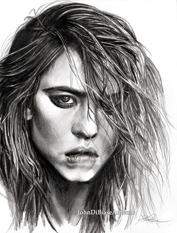 Sydney Sweeney "Biting Lip" Graphite Drawing Print (8.5" x 11")