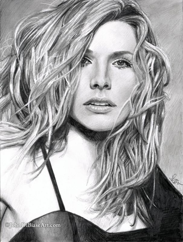 Kristen Bell Original Pencil Drawing (NOT a print) 9x12