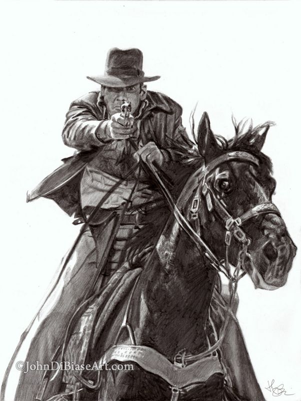 Harrison Ford as Indiana Jones Original Graphite Pencil Drawing (NOT a print) 9x12