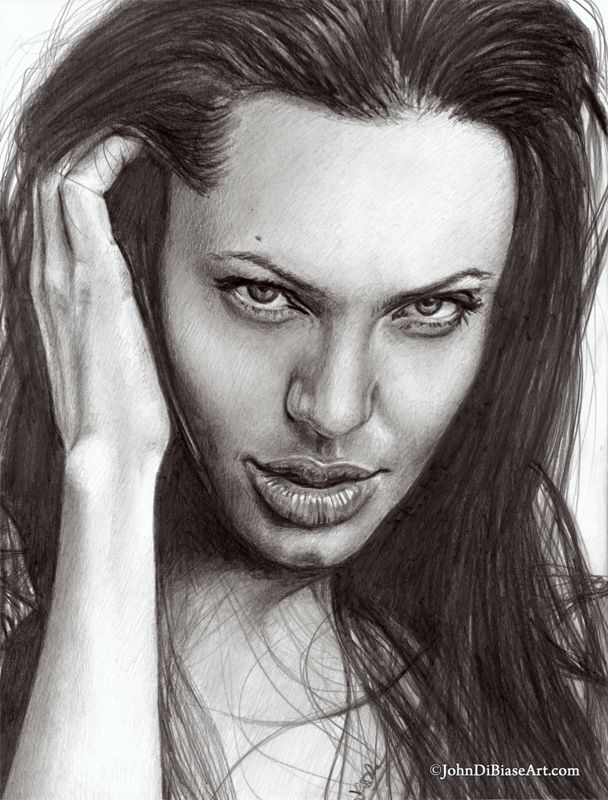 Angelina Jolie "Stare" (2025) Drawing Print 8.5 x 11