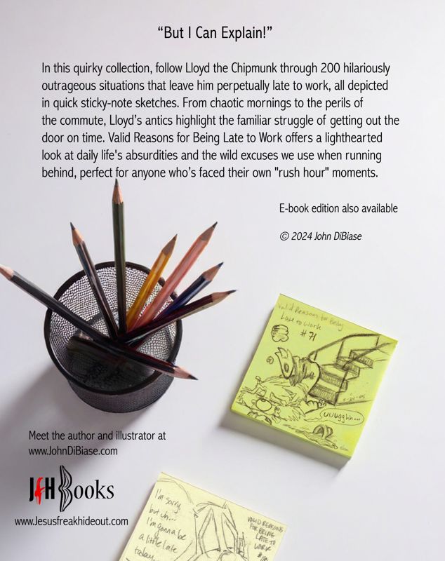 "Valid Reasons for Being Late to Work" Paperback Book (feat. Lloyd the Chipmunk) - AUTOGRAPHED by Author + FREE Lloyd Sticker!!