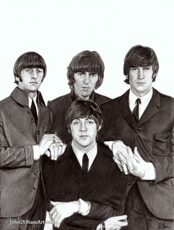 The Beatles Pencil Drawing Print 8.5 x 11