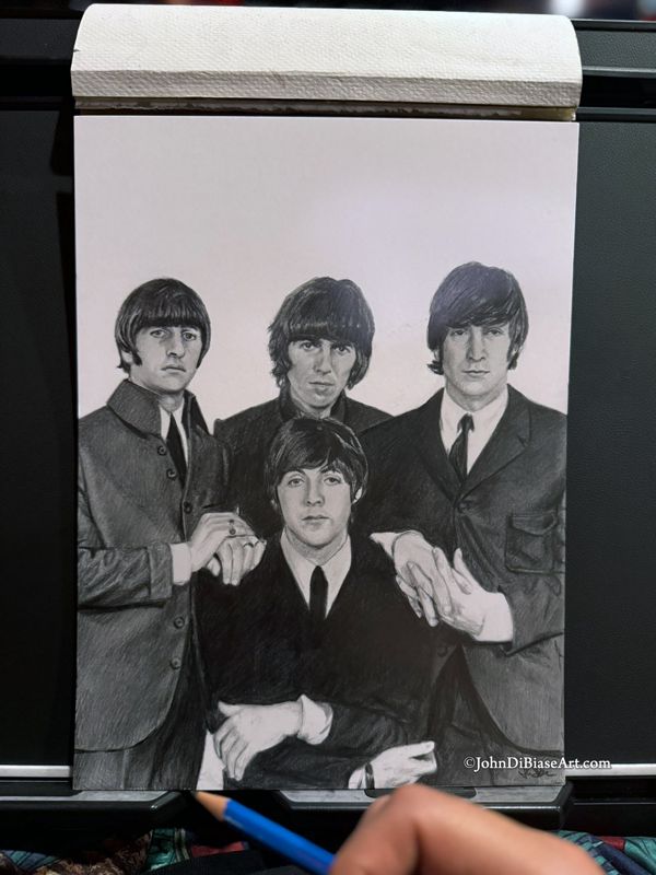 The Beatles Original Portrait Drawing (NOT a print) 9 x 12