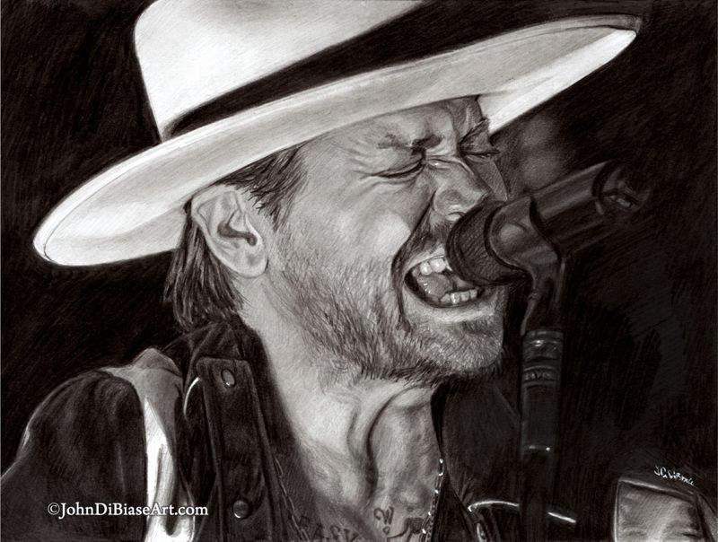 Bear Rinehart Wilder Woods NEEDTOBREATHE Graphite Drawing Print 8.5 x 11