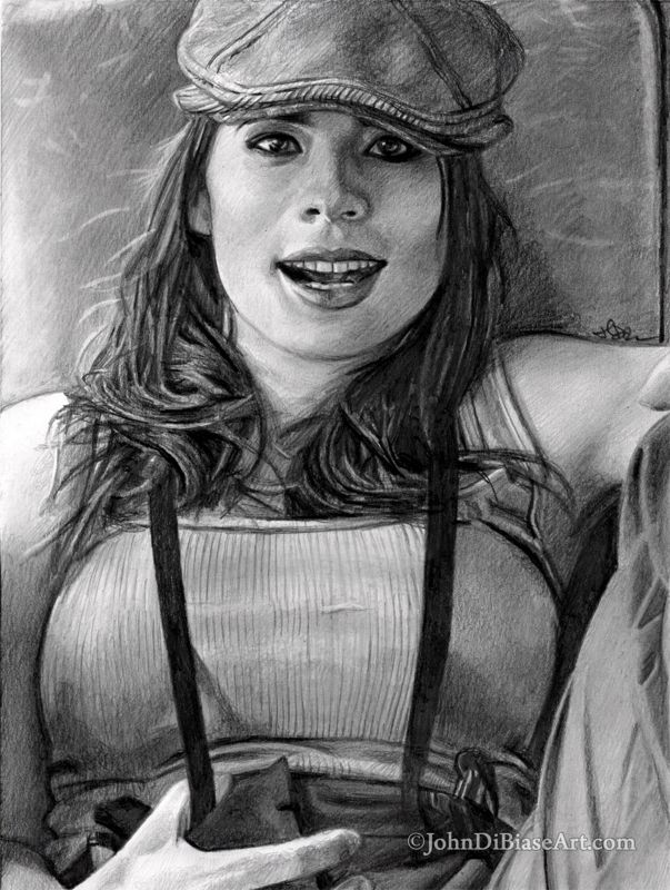 Hayley Atwell ORIGINAL Pencil Drawing 9 x 12