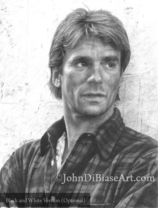 Richard Dean Anderson as "MacGyver" Full Color Drawing Print (8.5 x 11)
