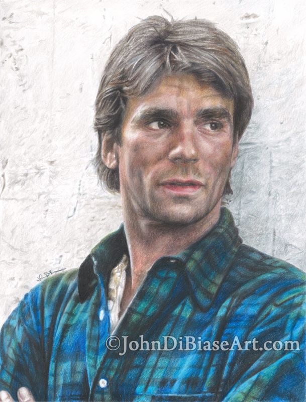 Richard Dean Anderson as "MacGyver" Full Color Drawing Print (8.5 x 11)