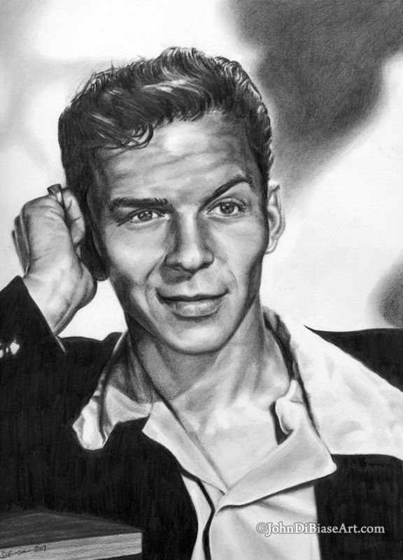Print of Pencil Drawing of Frank Sinatra 8.5 x 11