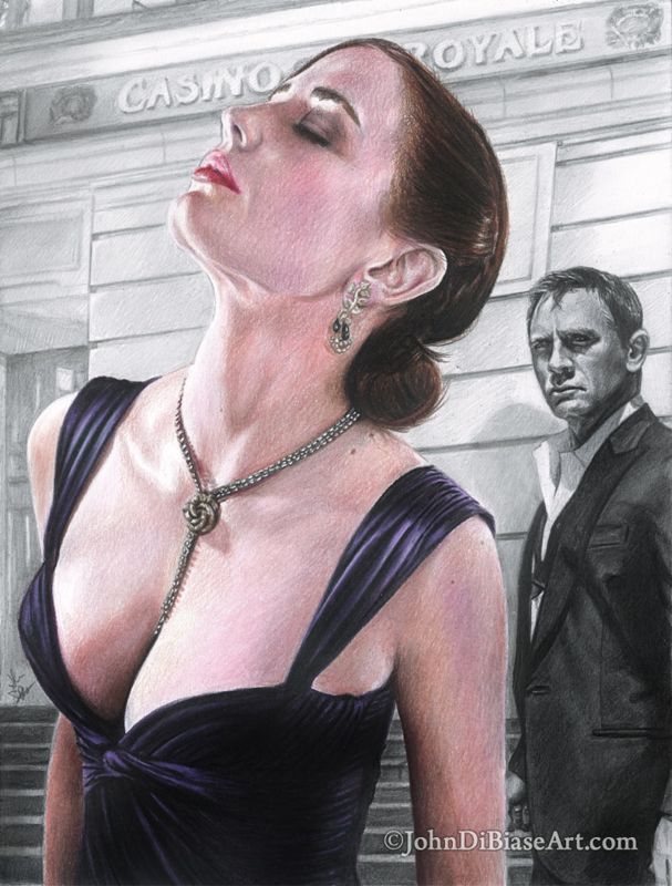 Eva Green as Vesper Lynd with Daniel Craig as James Bond "Casino Royale" (NOT a print) 9 x 12