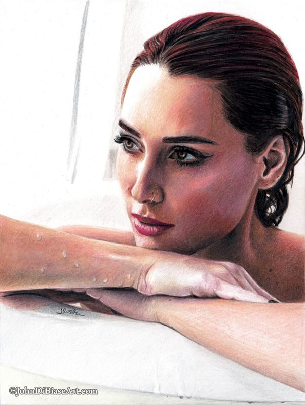 Nicole Vincenti / Sadie Gray  Italian Model Colored Pencil Drawing (NOT a print) 9" x 12"