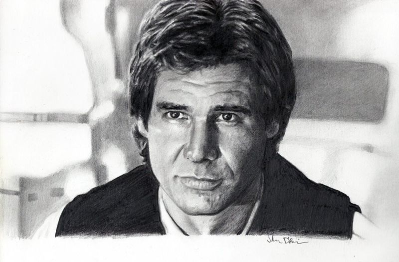 Han Solo (Harrison Ford) Drawing Print A