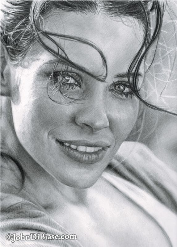 Evangeline Lilly (TV Guide) Original Graphite Drawing (NOT a print) 9" x 12"