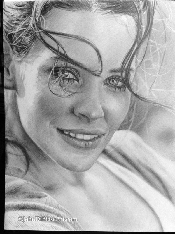 Evangeline Lilly (TV Guide) Original Graphite Drawing (NOT a print) 9" x 12"