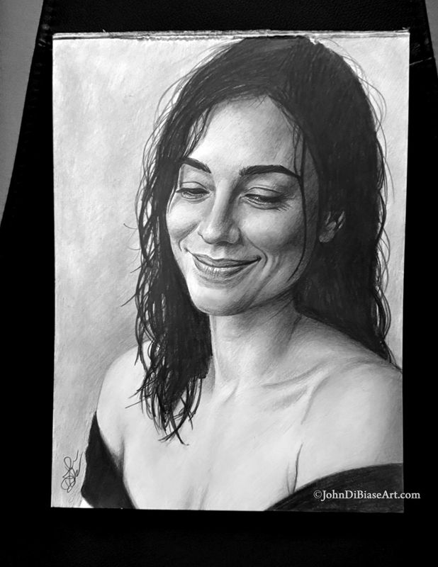 Penny "Looking Down" Original Graphite Drawing  (NOT a print) 9" x 12"
