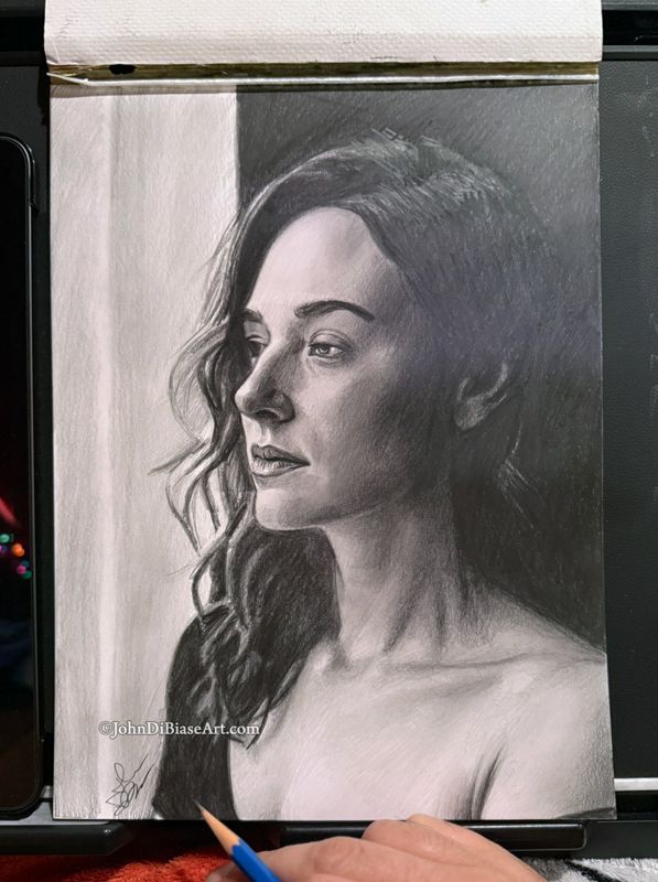 Haven "Window" Original Graphite Drawing  (NOT a print) 9" x 12"
