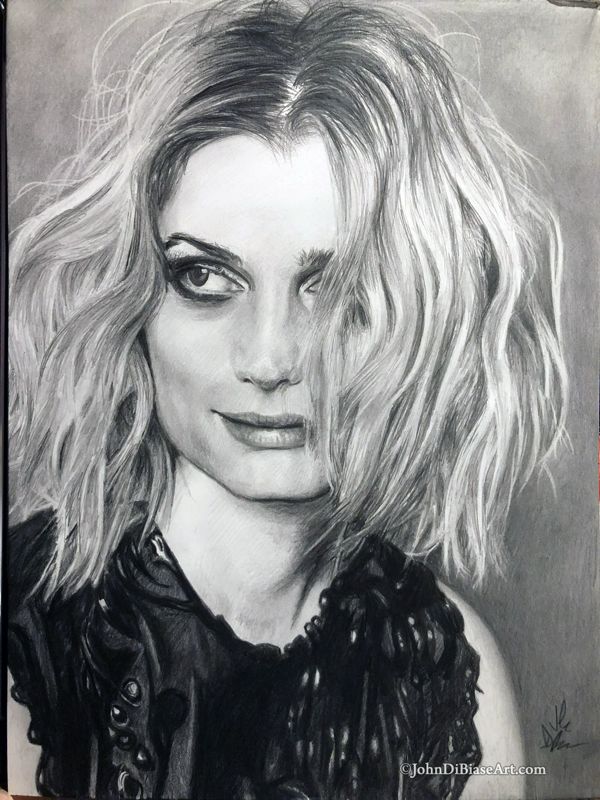 Alison Sudol Original Realistic Graphite Drawing  (NOT a print) 9"x12"