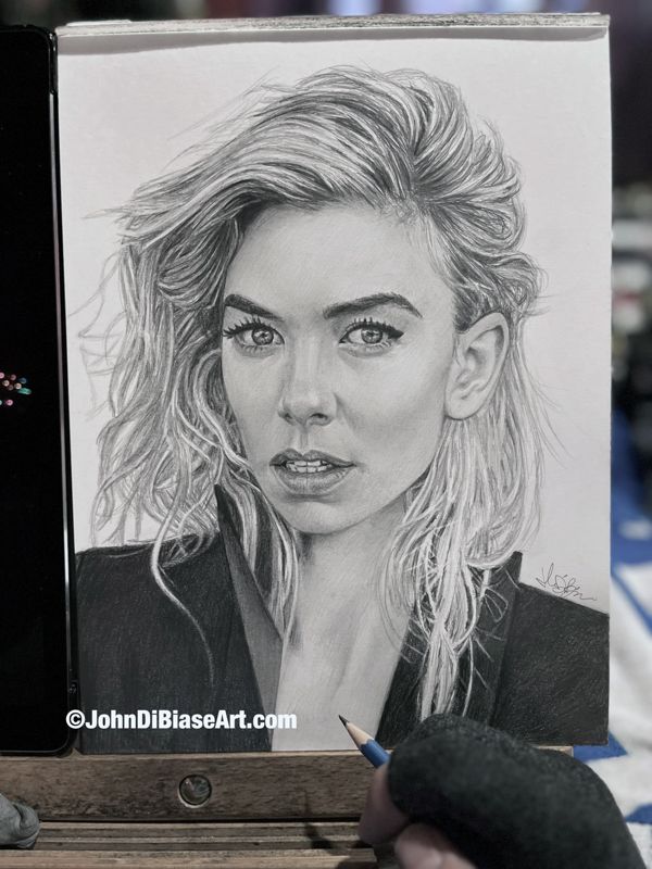 Vanessa Kirby (2023) ORIGINAL Pencil Drawing  (9 x 12) - NOT A PRINT