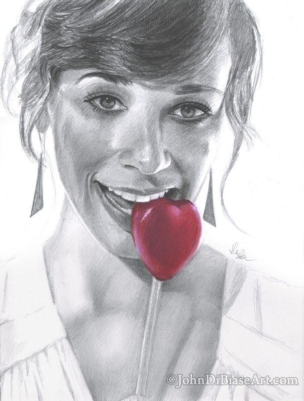 Rashida Jones ORIGINAL Pencil Drawing (9 x 12) - NOT A PRINT