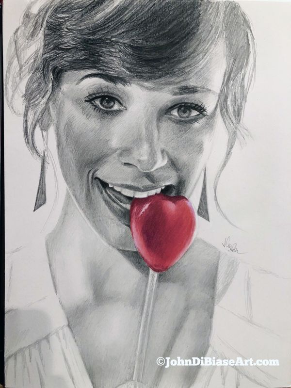 Rashida Jones ORIGINAL Pencil Drawing (9 x 12) - NOT A PRINT