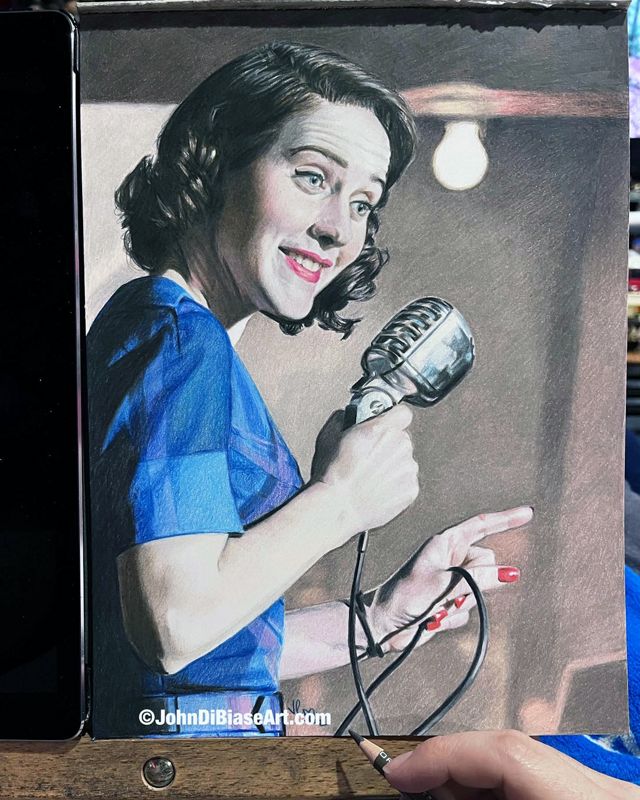 The Marvelous Mrs. Midge Maisel (Rachel Brosnahan) ORIGINAL Realistic Colored Pencil Drawing  (9 x 12) - NOT A PRINT
