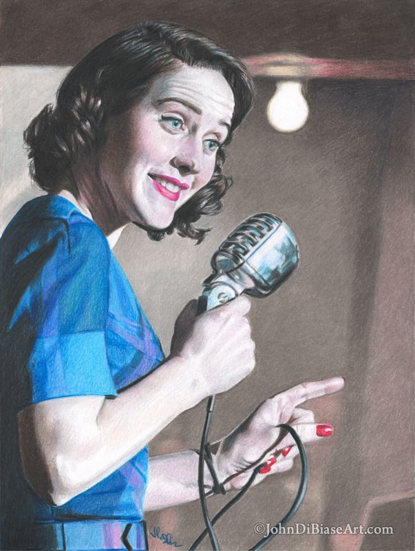 The Marvelous Mrs. Midge Maisel (Rachel Brosnahan) ORIGINAL Realistic Colored Pencil Drawing  (9 x 12) - NOT A PRINT