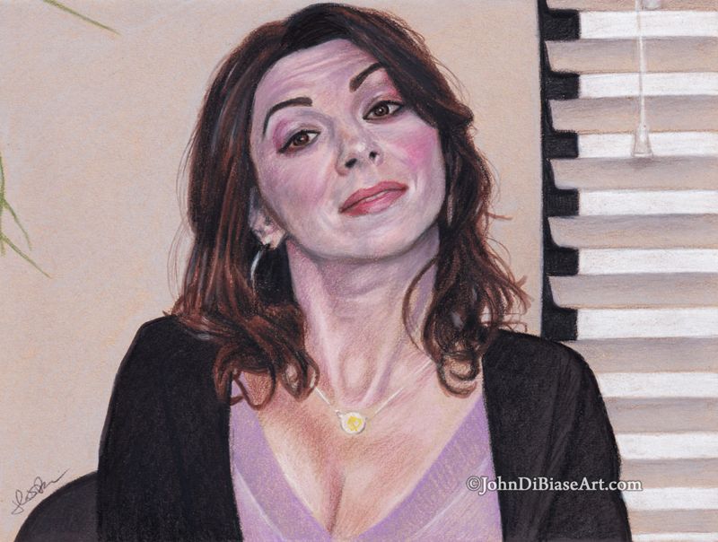Amy Pietz as Donna from  TV's "The Office" Colored Pencil Drawing Print 11" x 8.5"