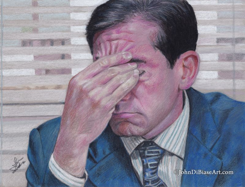 Michael Scott from "The Office" (Steve Carell) Original Colored Pencil Drawing (NOT a print) 12" x 9"