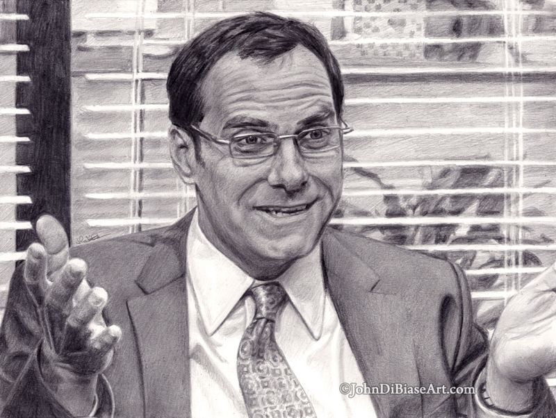 David Wallace (Andy Buckley) from "The Office" Realistic Graphite Pencil Drawing (NOT a print) 12" x 9"