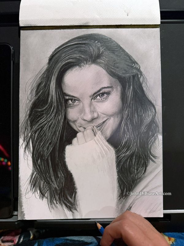 Michelle Monaghan Original Realistic Graphite Drawing  (NOT a print) 9"x12"