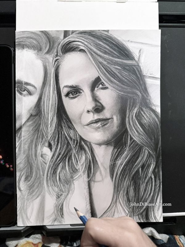 Ali Larter Original Realistic Graphite Drawing  (NOT a print) 9"x12"