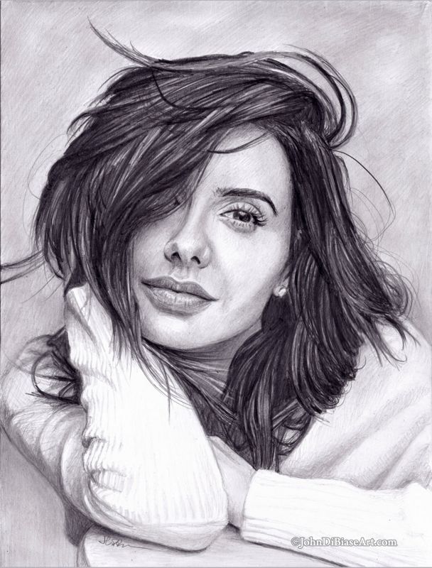 Mikaela Hoover Original Realistic Graphite Drawing (NOT a print) 9"x12"