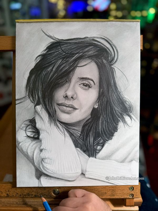 Mikaela Hoover Original Realistic Graphite Drawing (NOT a print) 9"x12"