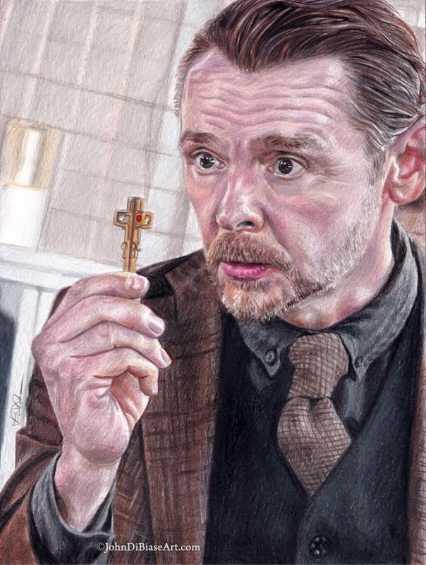 Benji Dunn (Simon Pegg) Mission Impossible: The Final Reckoning Colored Pencil Drawing Print 8.5 x 11