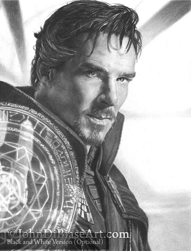 Benedict Cumberbatch as Doctor Strange Colored Pencil Drawing Print 8.5 x 11