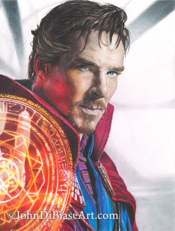 Benedict Cumberbatch as Doctor Strange Colored Pencil Drawing Print 8.5 x 11