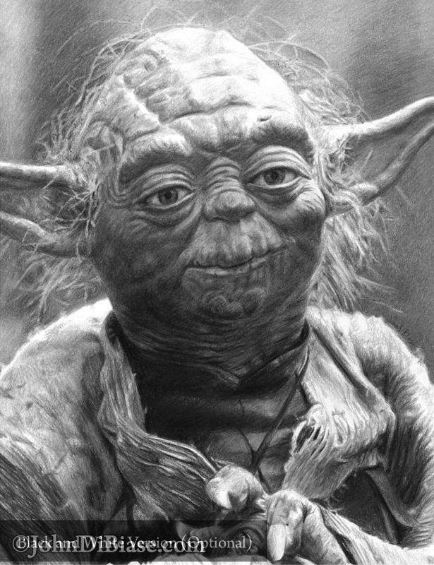 Yoda in Star Wars: The Empire Strikes Back Full Color Drawing Print 8.5 x 11