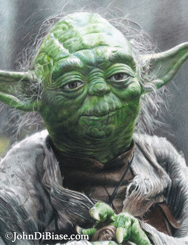 Yoda in Star Wars: The Empire Strikes Back Full Color Drawing Print 8.5 x 11