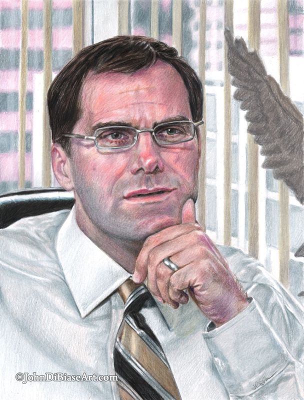 David Wallace (Andy Buckley) from "The Office" Drawing Print 8.5 x 11