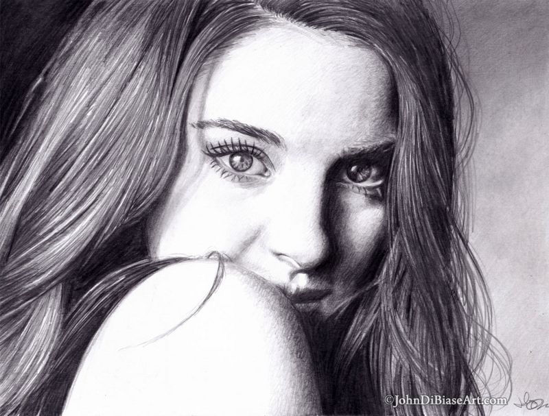 Shailene Woodley Graphite Drawing Print 11 x 8.5