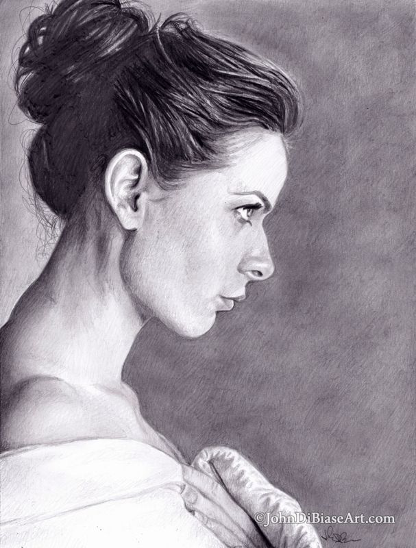 Rebecca Ferguson Side Profile Graphite Drawing Print 8.5 x 11