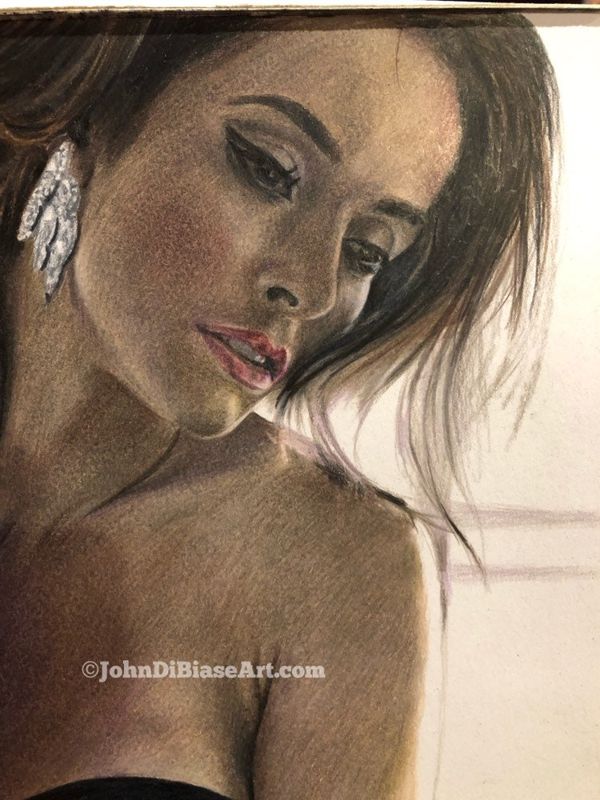 ORIGINAL Colored Pencil Drawing of Abigail Spencer (9 x 12) - NOT A PRINT B