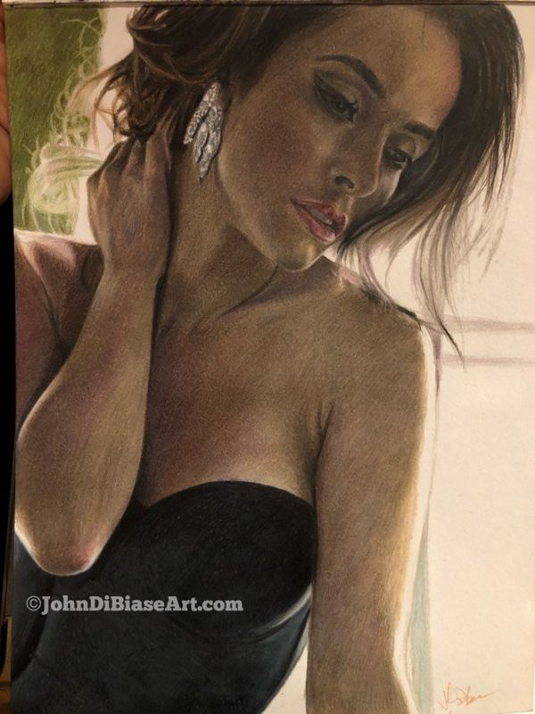 ORIGINAL Colored Pencil Drawing of Abigail Spencer (9 x 12) - NOT A PRINT B