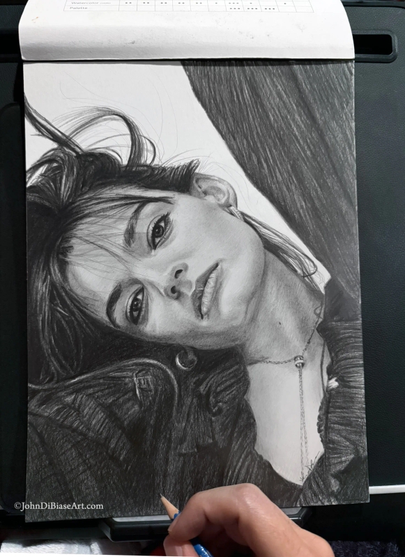 Emma Mackey Original Realistic Drawing  9" x 12" (NOT a print)