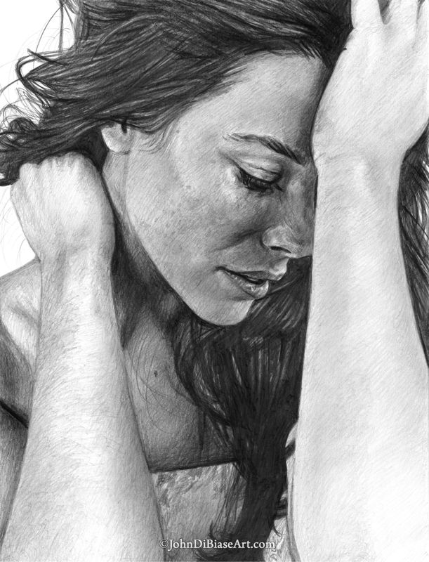 Evangeline Lilly (Thoughtful) Drawing Print