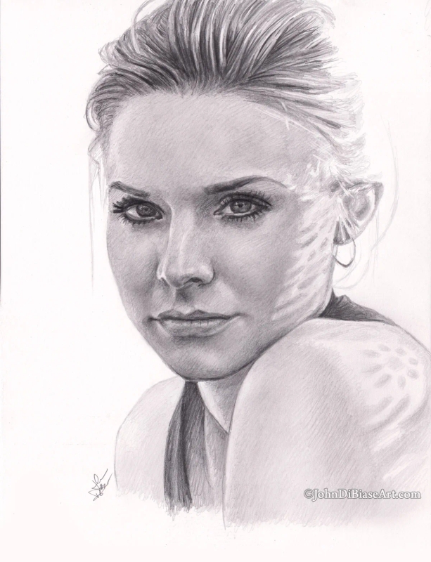 Kristen Bell "Portrait" Original Pencil Drawing (NOT a print) 9x12